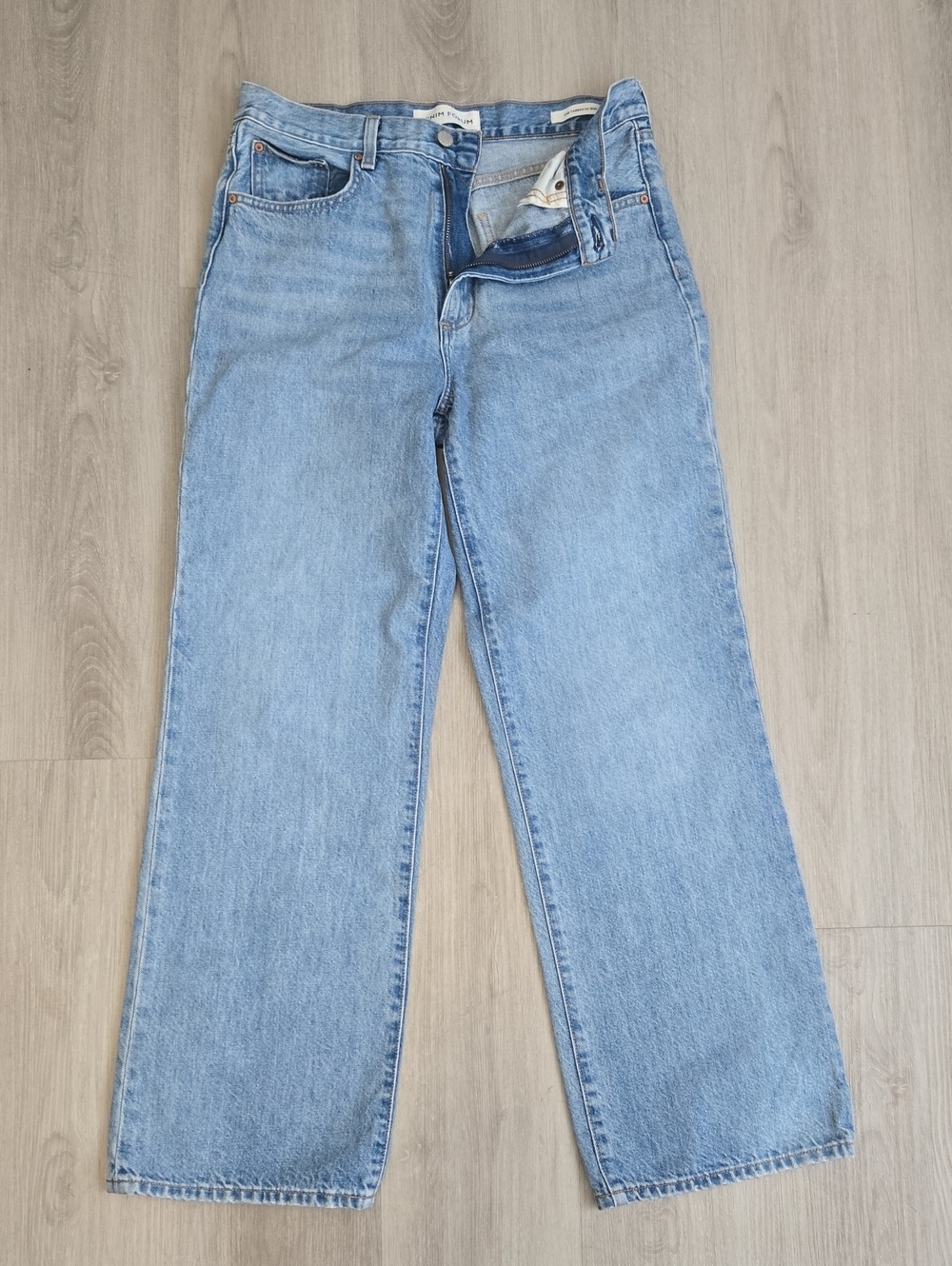 Denim Forum Light Blue Straight Leg Jeans